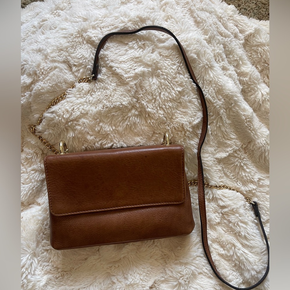 Elegant Brown Leather Shoulder Bag